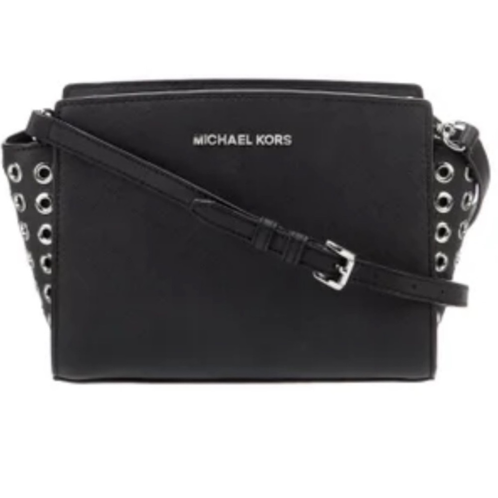 Michael Kors Selma Grommet Medium Messenger Bag - Black